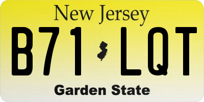 NJ license plate B71LQT