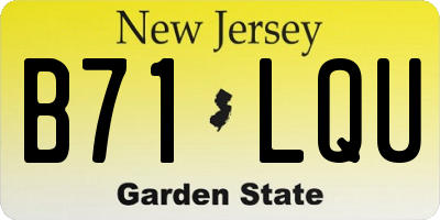 NJ license plate B71LQU