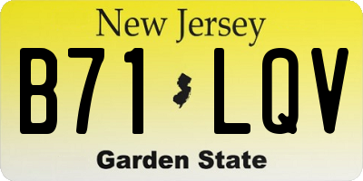 NJ license plate B71LQV