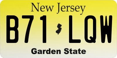 NJ license plate B71LQW