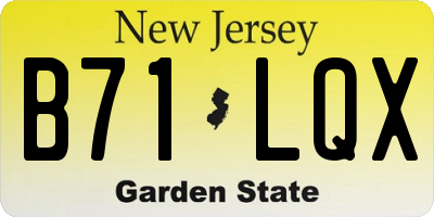 NJ license plate B71LQX