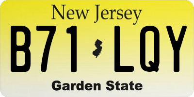 NJ license plate B71LQY