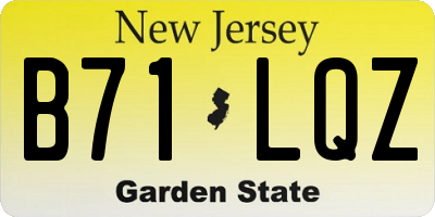 NJ license plate B71LQZ