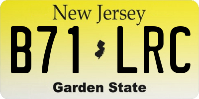 NJ license plate B71LRC