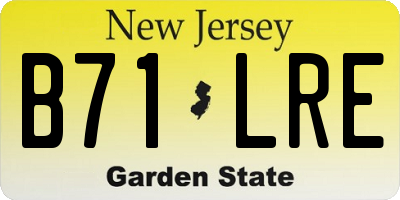 NJ license plate B71LRE
