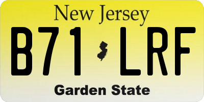 NJ license plate B71LRF