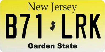 NJ license plate B71LRK