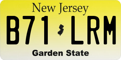 NJ license plate B71LRM
