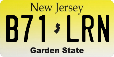 NJ license plate B71LRN