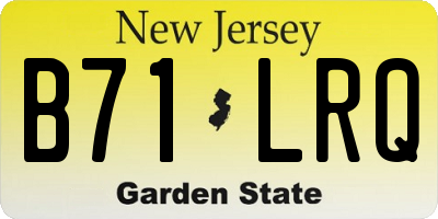 NJ license plate B71LRQ