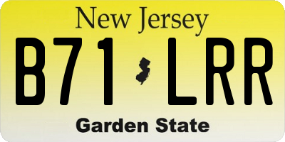 NJ license plate B71LRR