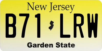 NJ license plate B71LRW