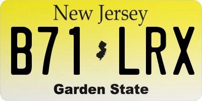 NJ license plate B71LRX