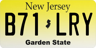 NJ license plate B71LRY