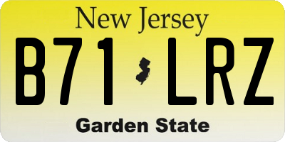 NJ license plate B71LRZ