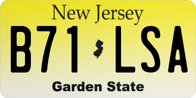 NJ license plate B71LSA