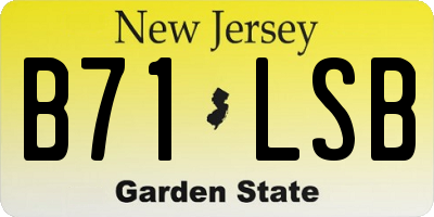 NJ license plate B71LSB