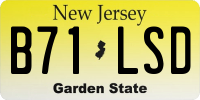 NJ license plate B71LSD