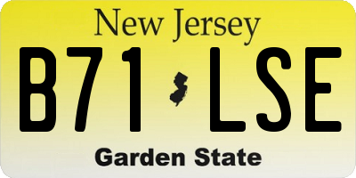 NJ license plate B71LSE
