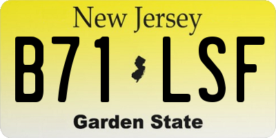 NJ license plate B71LSF