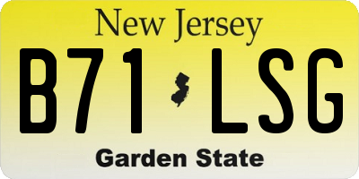 NJ license plate B71LSG