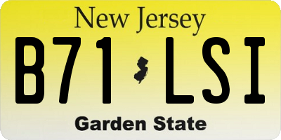 NJ license plate B71LSI