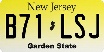 NJ license plate B71LSJ