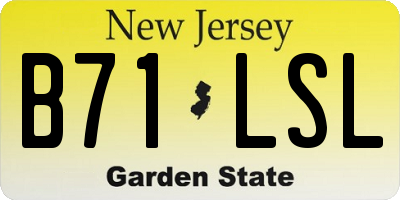 NJ license plate B71LSL