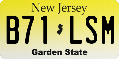 NJ license plate B71LSM
