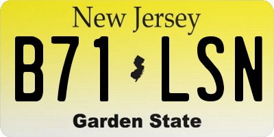 NJ license plate B71LSN