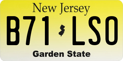 NJ license plate B71LSO
