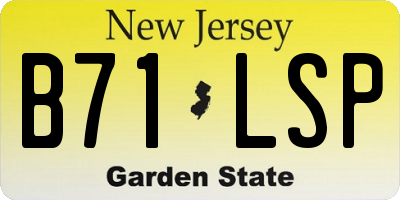 NJ license plate B71LSP