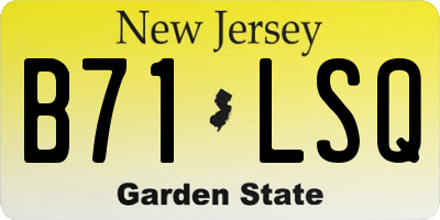 NJ license plate B71LSQ