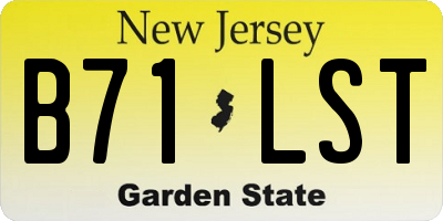 NJ license plate B71LST