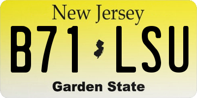 NJ license plate B71LSU