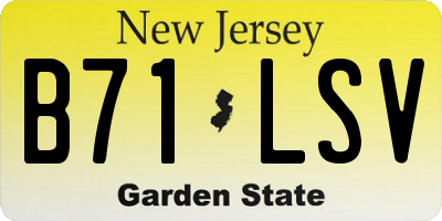 NJ license plate B71LSV
