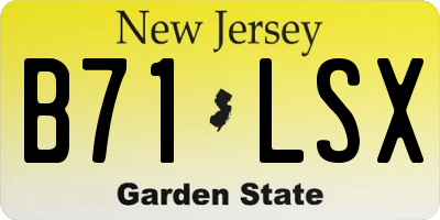 NJ license plate B71LSX