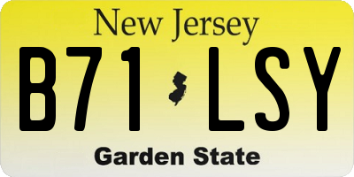 NJ license plate B71LSY