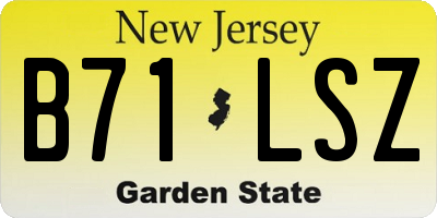 NJ license plate B71LSZ