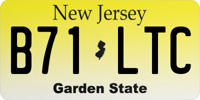 NJ license plate B71LTC