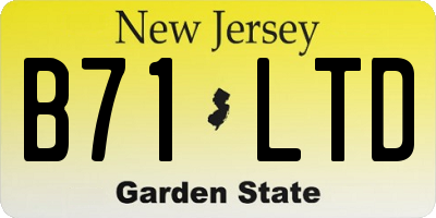 NJ license plate B71LTD