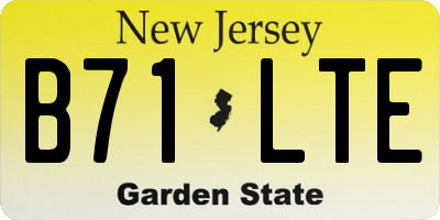 NJ license plate B71LTE