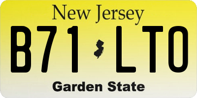 NJ license plate B71LTO