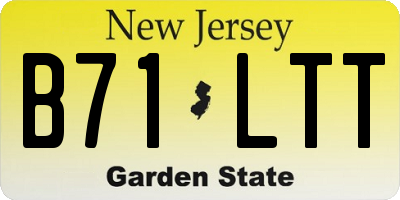 NJ license plate B71LTT