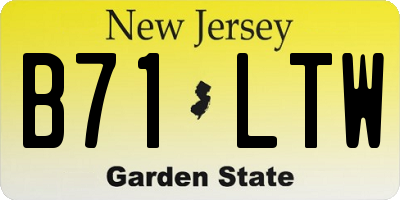 NJ license plate B71LTW