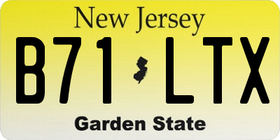 NJ license plate B71LTX