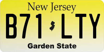 NJ license plate B71LTY