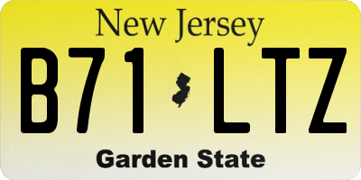 NJ license plate B71LTZ