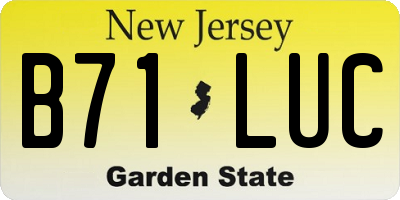 NJ license plate B71LUC