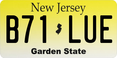 NJ license plate B71LUE